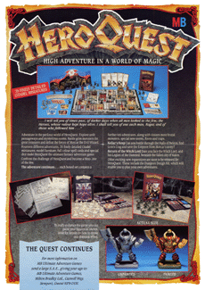 HeroQuest Game System + Advanced Quest Edition Leaflet
